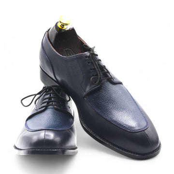 Men's Navy Blue Genuine Leather Classic Shoes | Timeless Style and Comfort