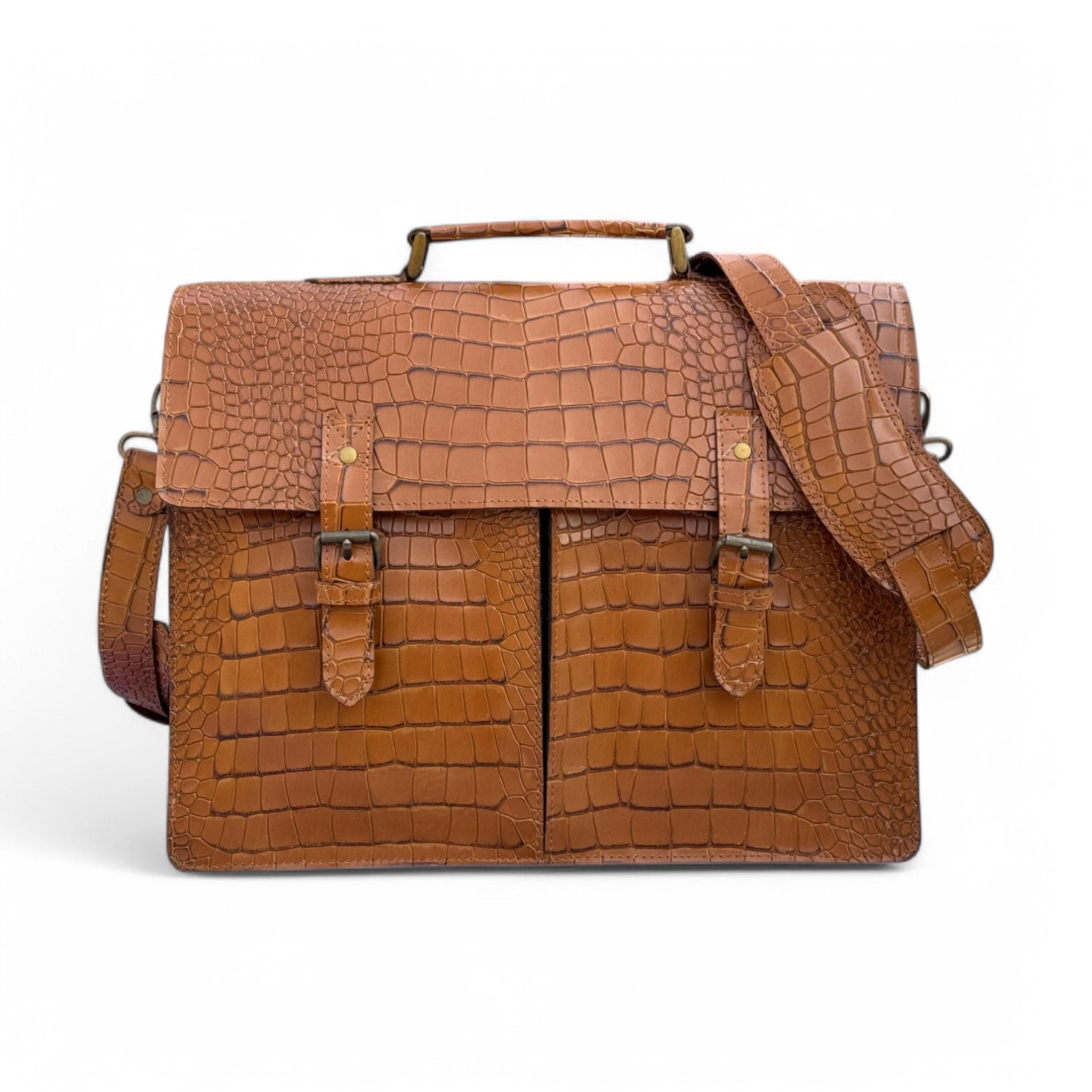 Men Alligator Briefcases & Messengers exotic print cow leathers 