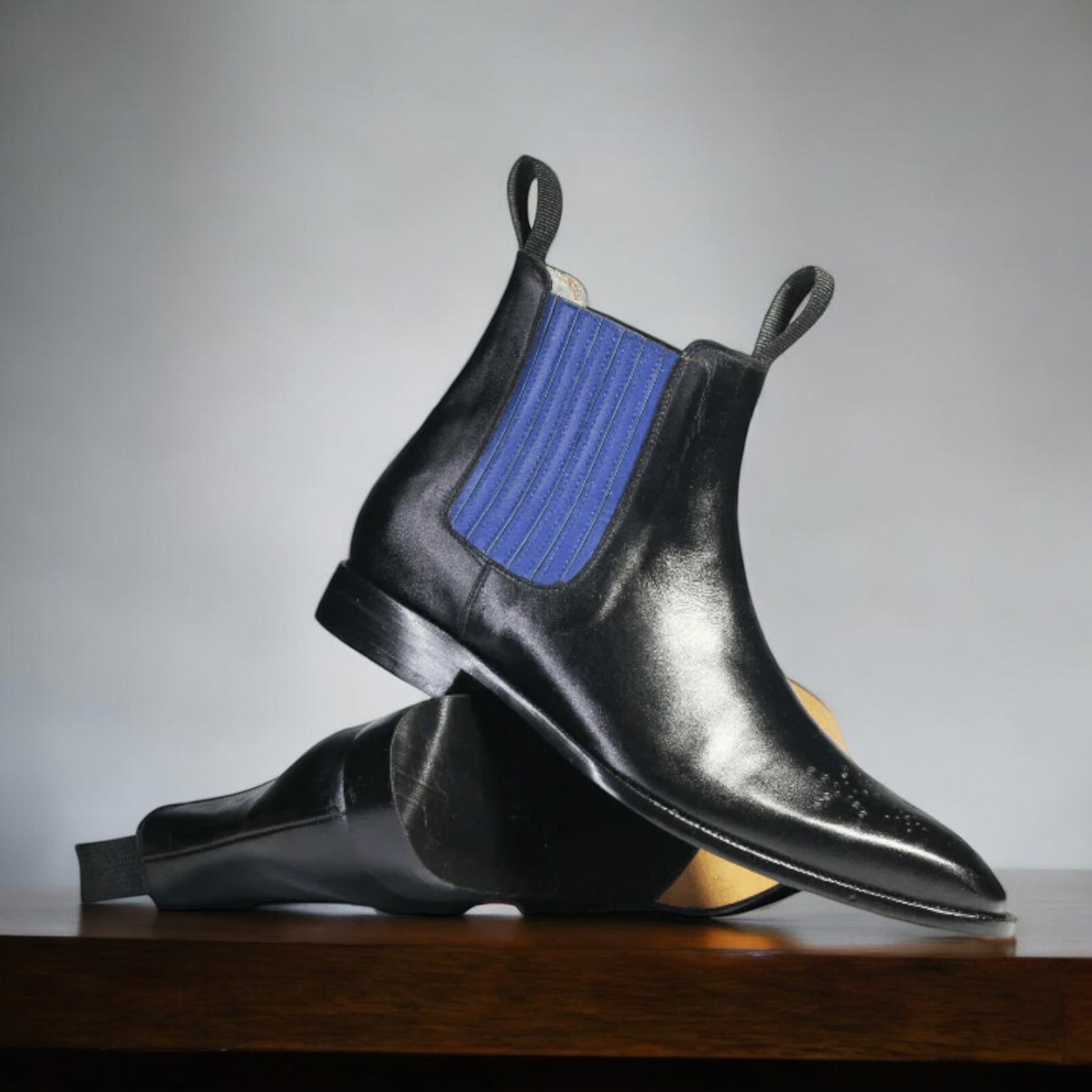 Handmade Black Chelsea Leather Boot