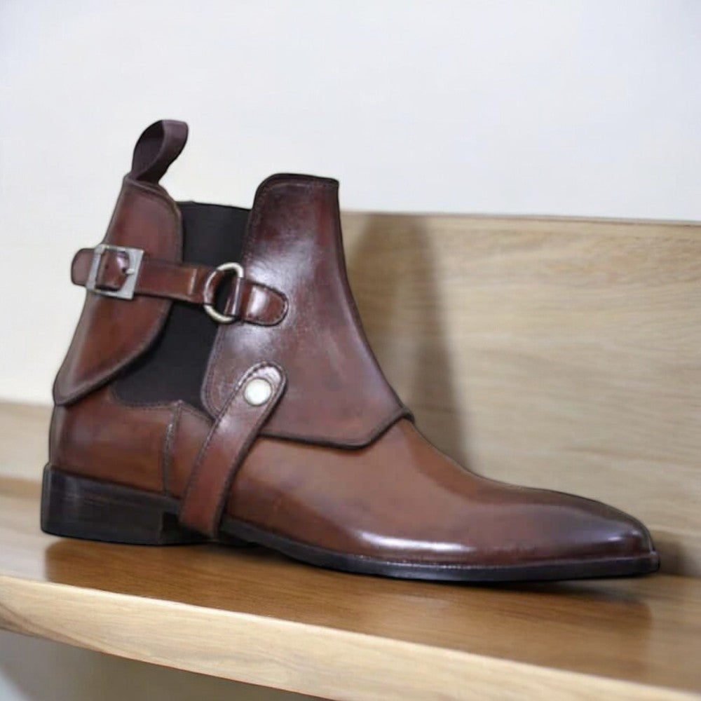Handmade Men's Chelsea Leather Boot – Premium Leather, Leather Sole, and Comfortable Lining