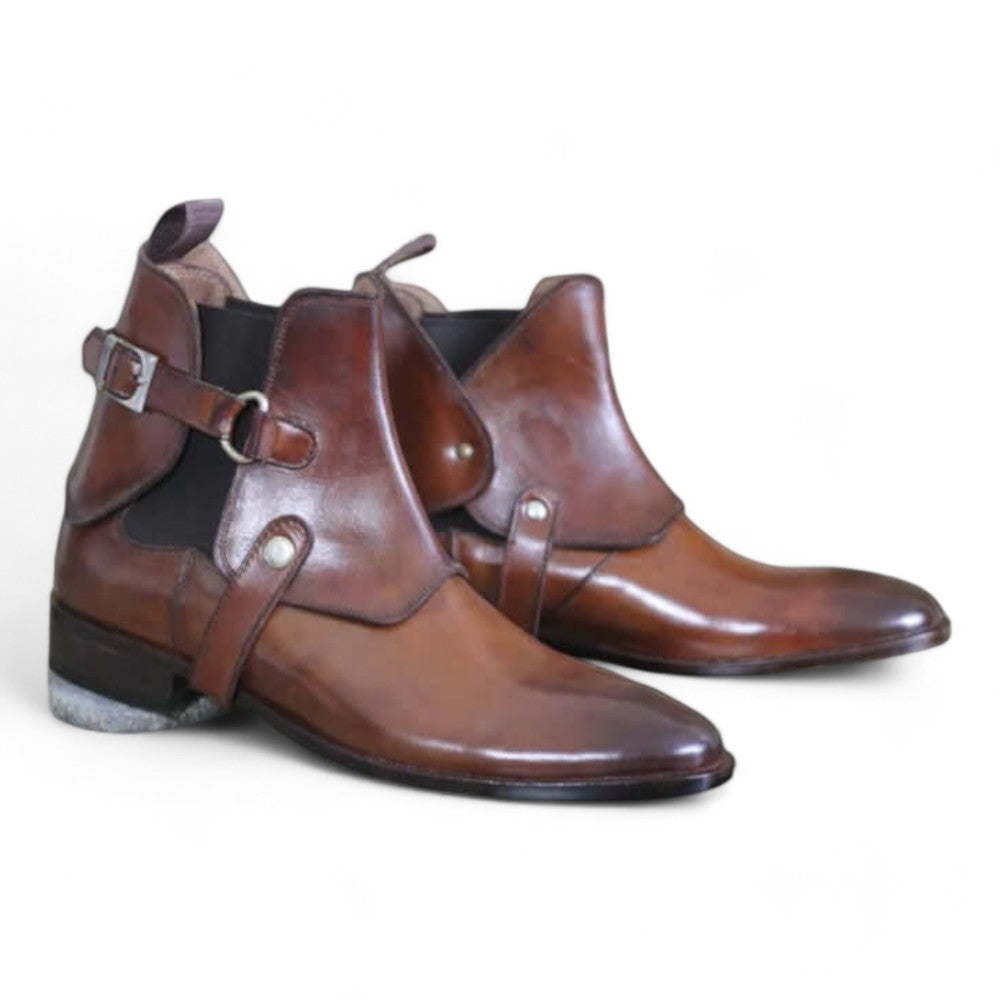 Handmade Men's Chelsea Leather Boot – Premium Leather, Leather Sole, and Comfortable Lining