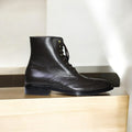 Men's Ankle High Handmade Brown Leather Boot featuring premium leather and a durable sole.