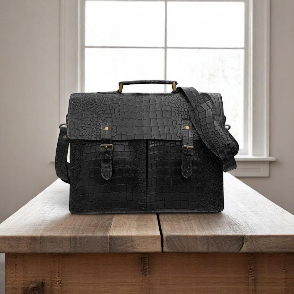 Black Alligator Leathers Bag 