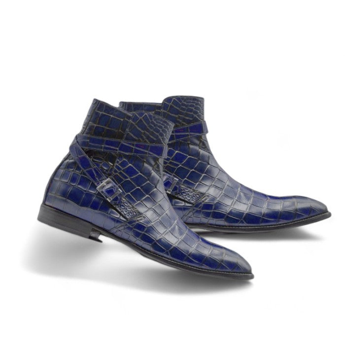 Handmade Red Alligator Leather Ankle Boots – Stylish & Versatile Design