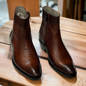 Men's handmade ankle boots crafted from premium leather, featuring a sleek design and durable construction for both style and comfort, perfect for versatile wear in any season.