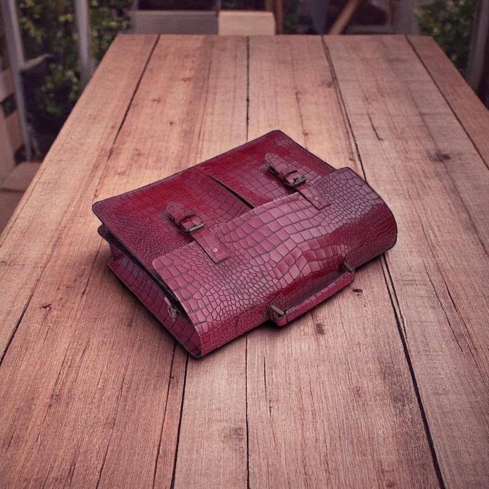 Burgundy leather Bag for laptop 