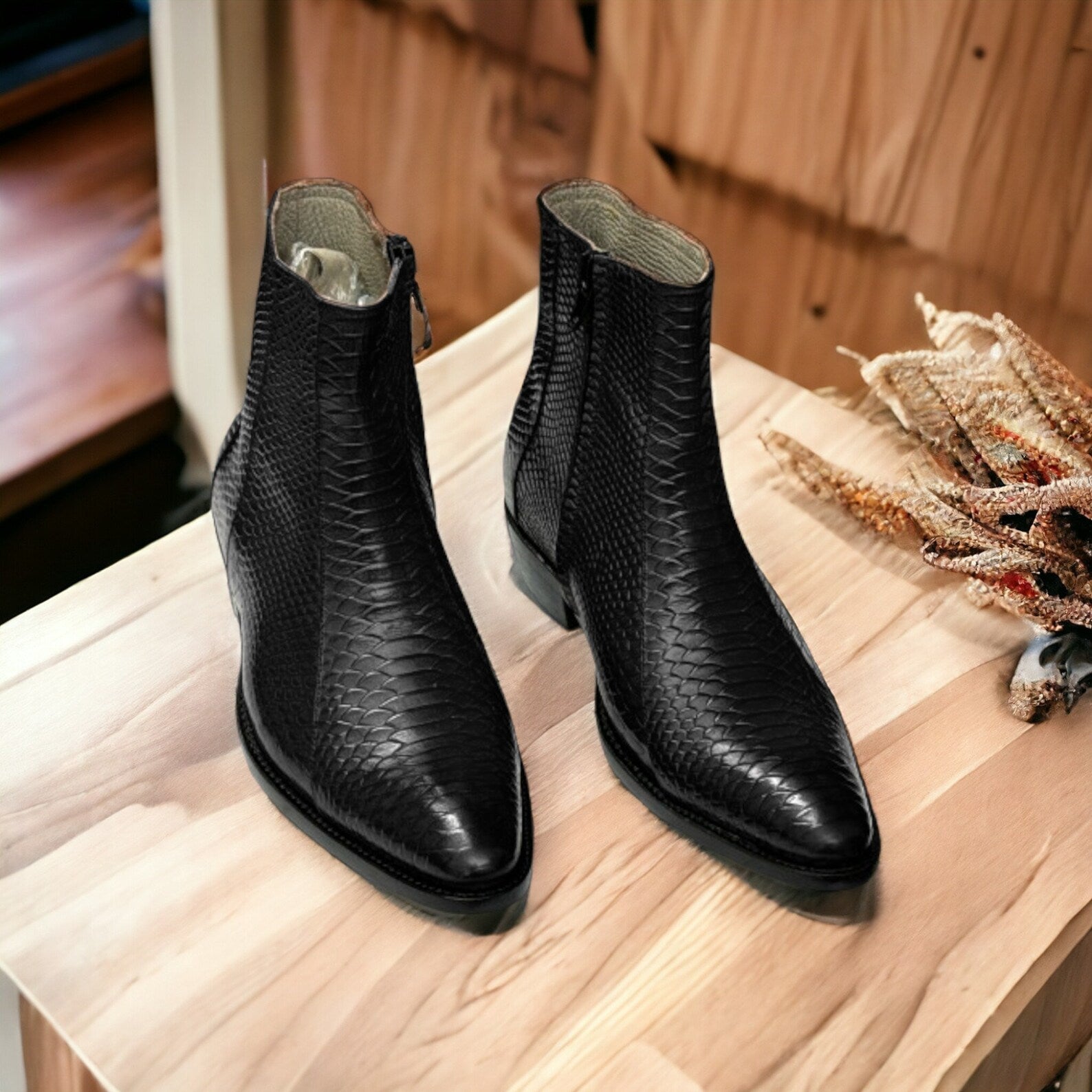 Premium Python Ankle Boots | Exotic & Stylish Footwear | Posh Footwears - Posh Footwear 
