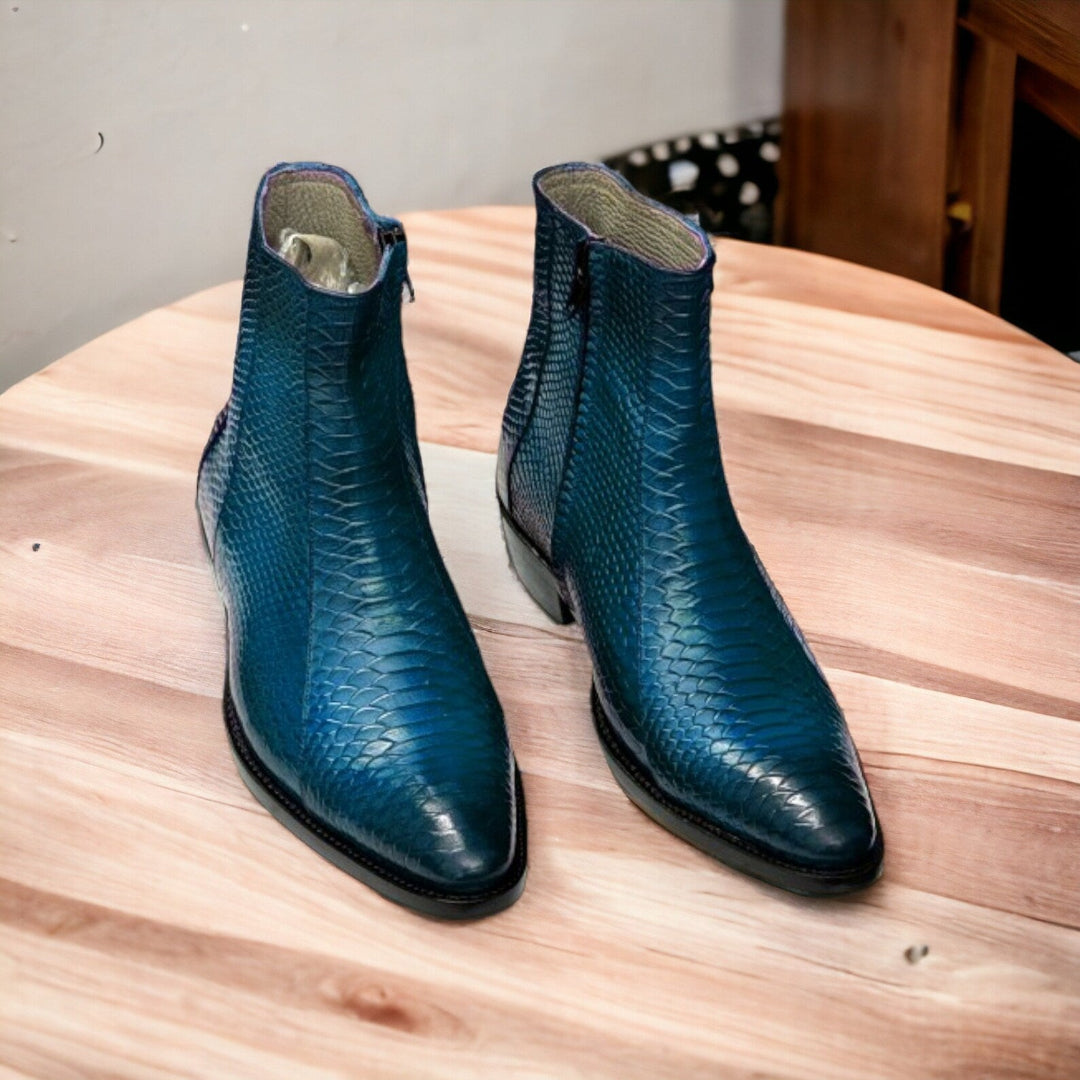 Premium Python Ankle Boots | Exotic & Stylish Footwear | Posh Footwears - Posh Footwear