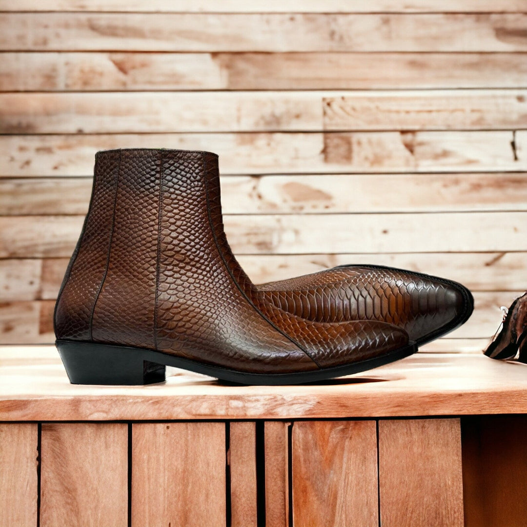 Premium Python Ankle Boots | Exotic & Stylish Footwear | Posh Footwears - Posh Footwear