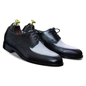 Handmade Genuine Cow-Hide Leather & Suede De\ray Shoes For Men, Dress Formal Lace Shoes For Men's