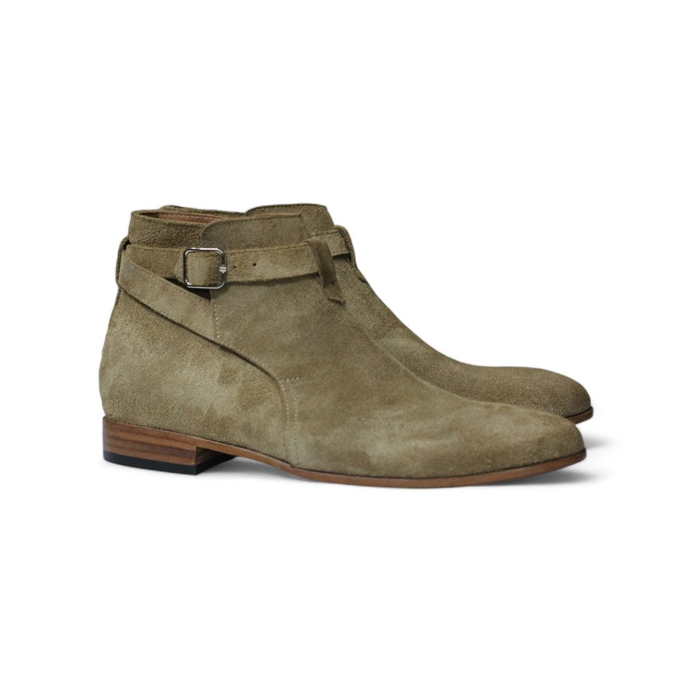 Handmade Jodhpur Suede Buckle Boots, Leather skin Ankle Boots For Men's