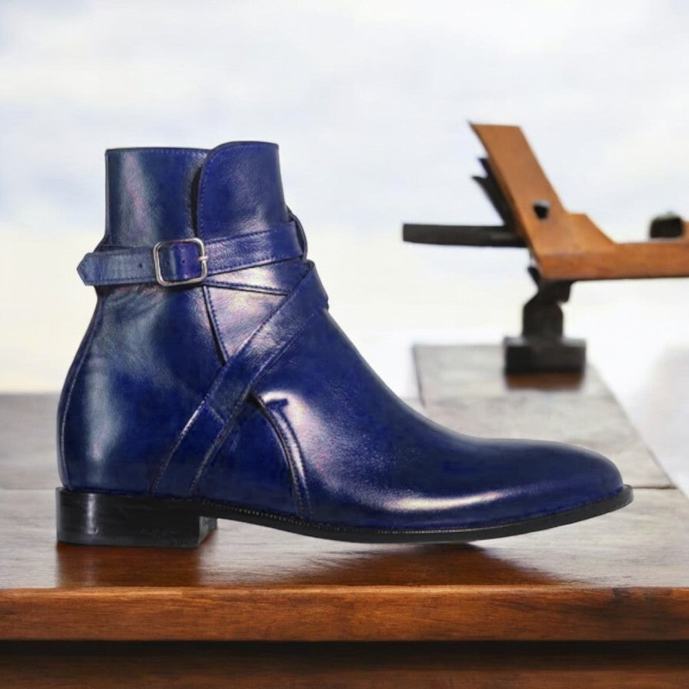 Handmade Jodhpurs Boots, Leather Buckle Boots For Men's - Posh Footwear
