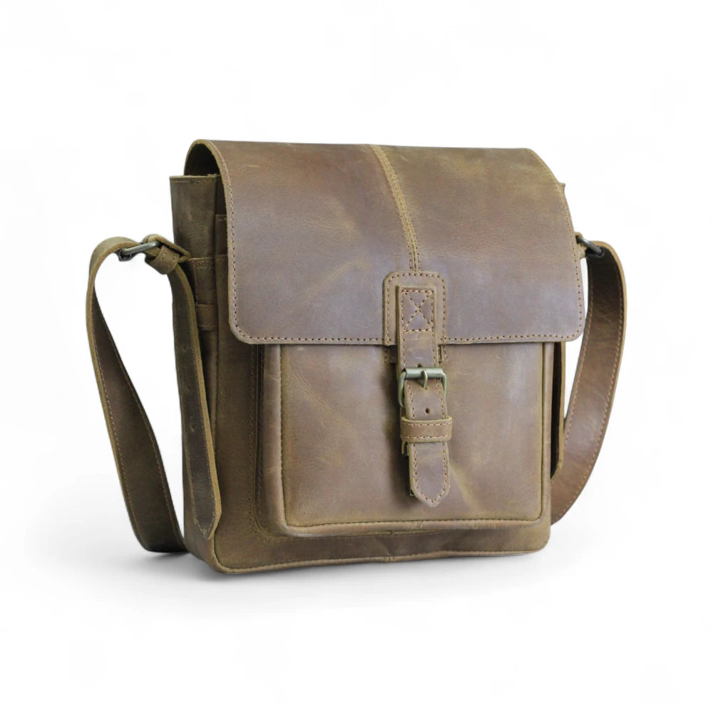 Side View – Side profile showing bag depth and strap attachment

