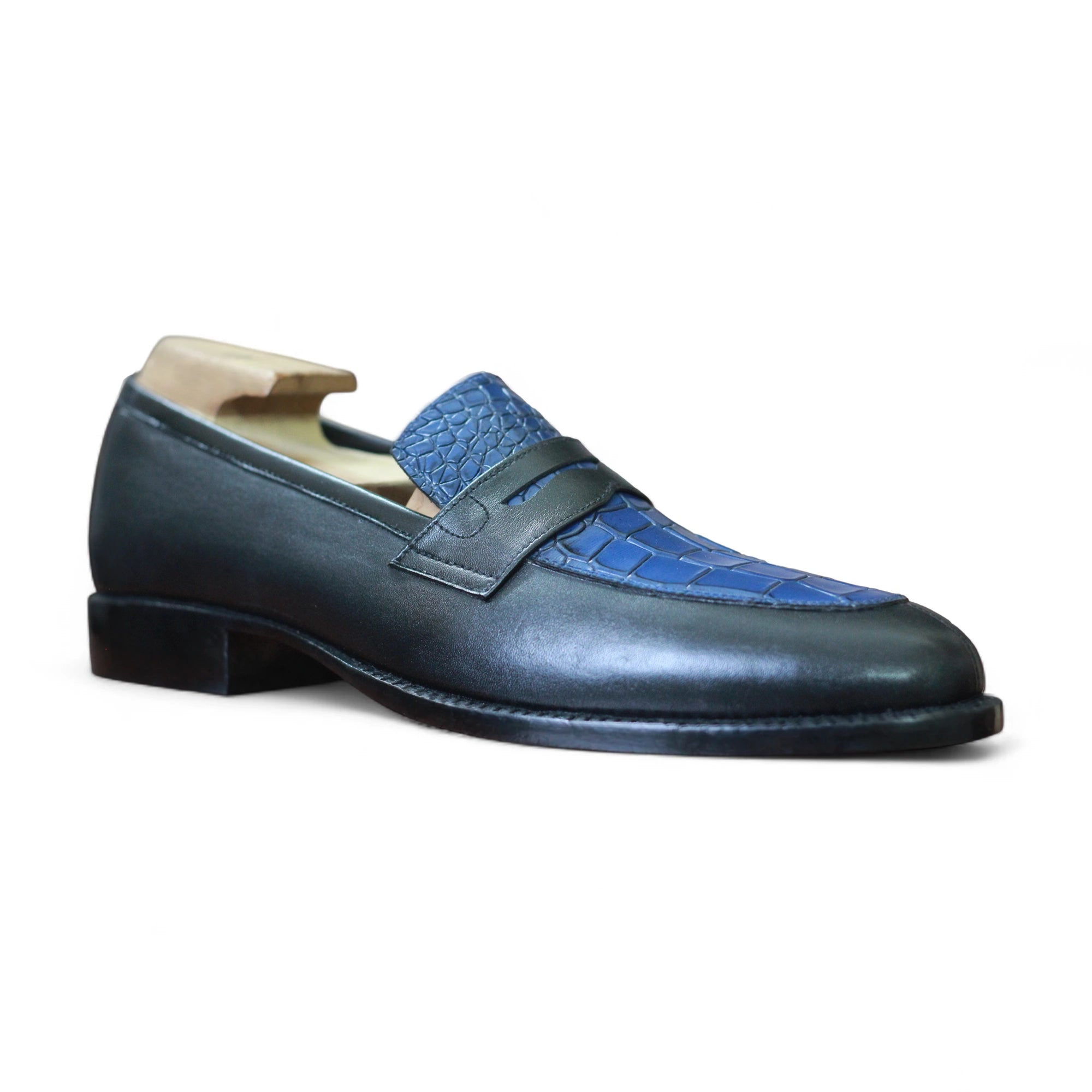 Men’s Alligator Leather Penny Loafers – Handcrafted Luxury Slip-On Shoes - Posh Footwears | Customize premium leather handmade bags, wallet, shoes