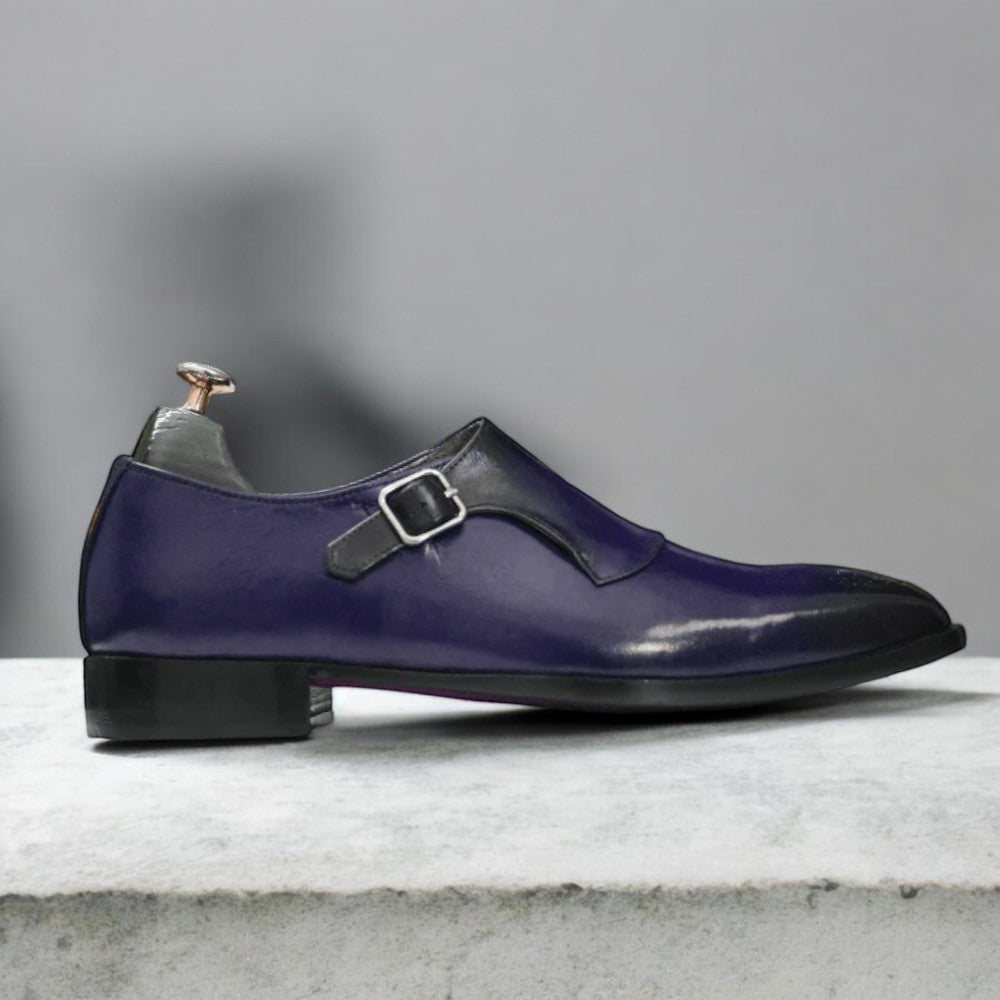 Men's Tan Premium Leather Single Strap Monk Shoes – Formal Footwear
