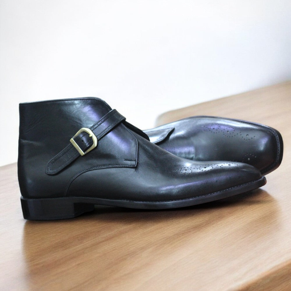 Black Jodhpurs Ankle Boots by Posh Foot Wears – Elegant and versatile boots designed for comfort and style in every step.