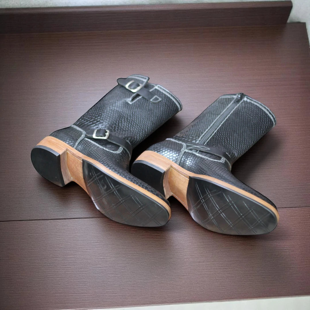 On-Foot Styled View – Engineer Boots Worn with Jeans or Pants

