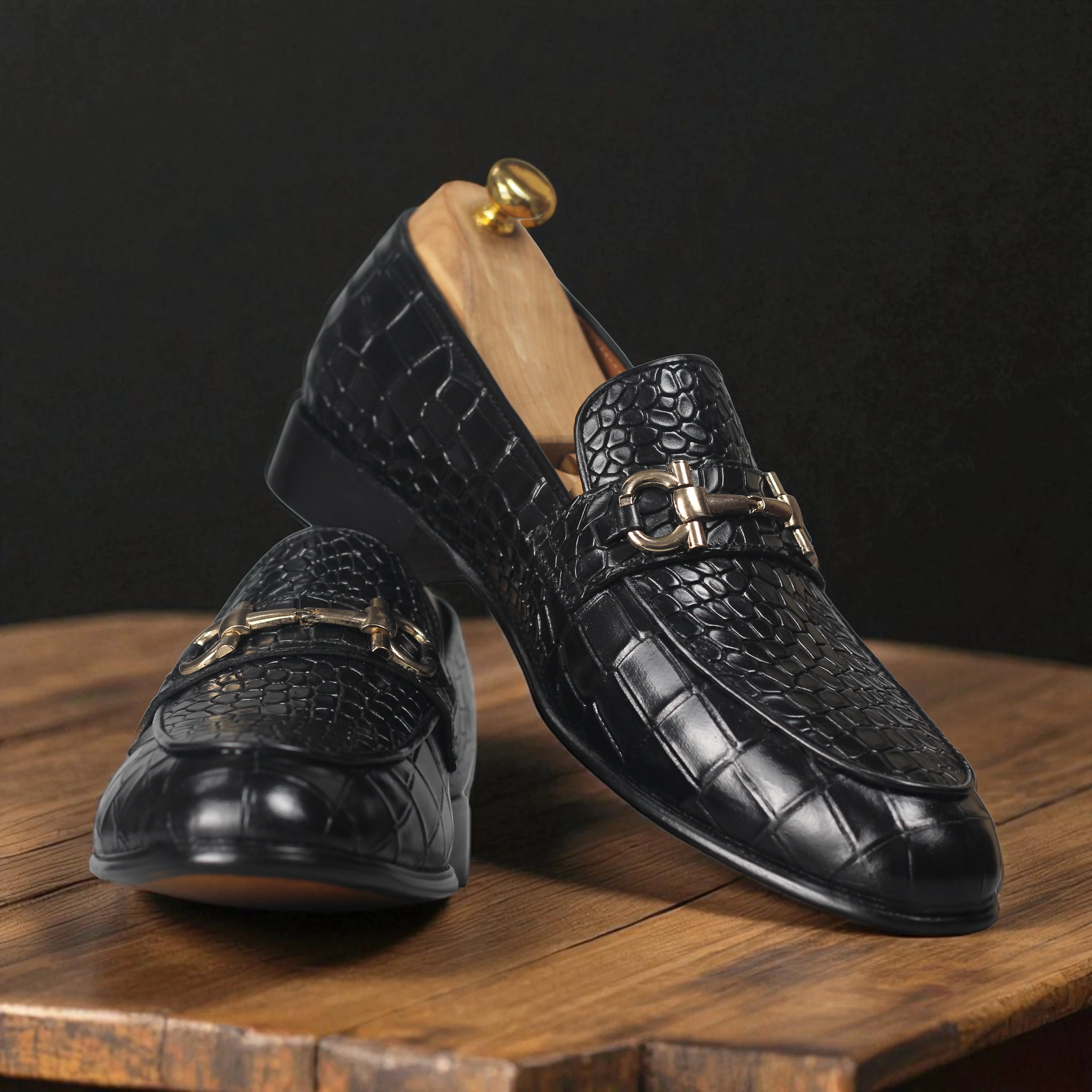Blue Buckle Alligator Loafers: A Statement of Luxury and Style - Posh Footwears | Customize premium leather handmade bags, wallet, shoes