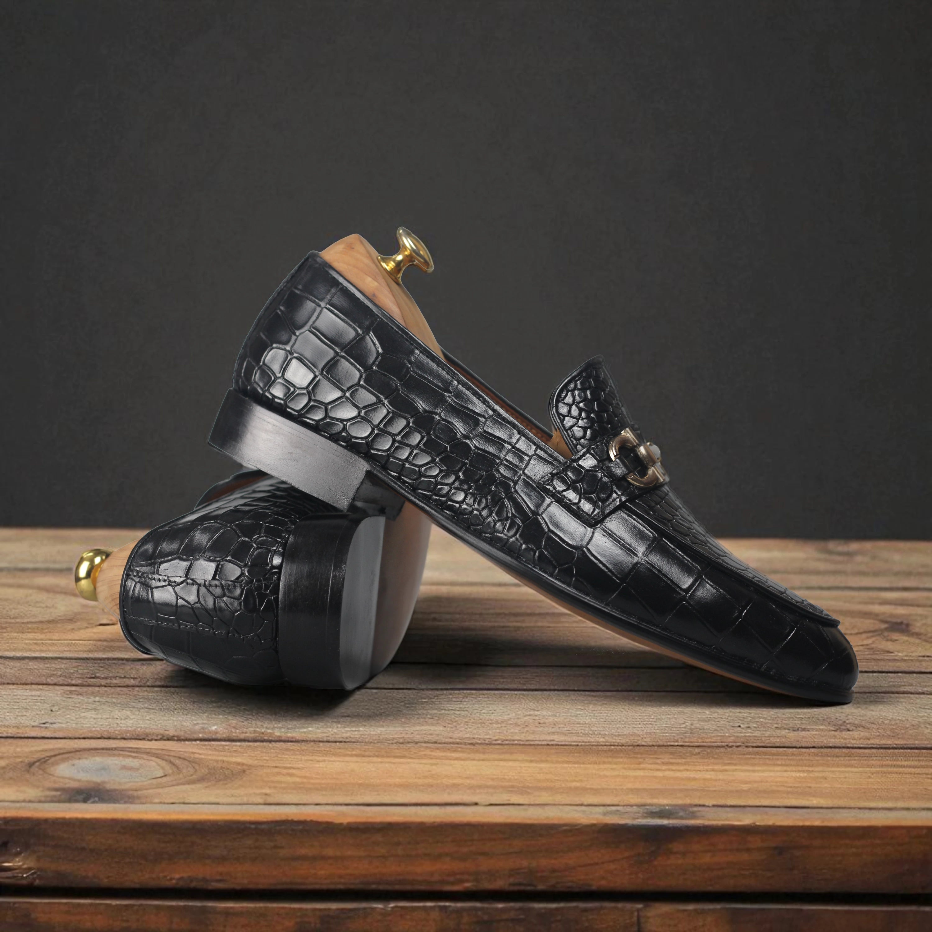 Blue Buckle Alligator Loafers: A Statement of Luxury and Style - Posh Footwears | Customize premium leather handmade bags, wallet, shoes