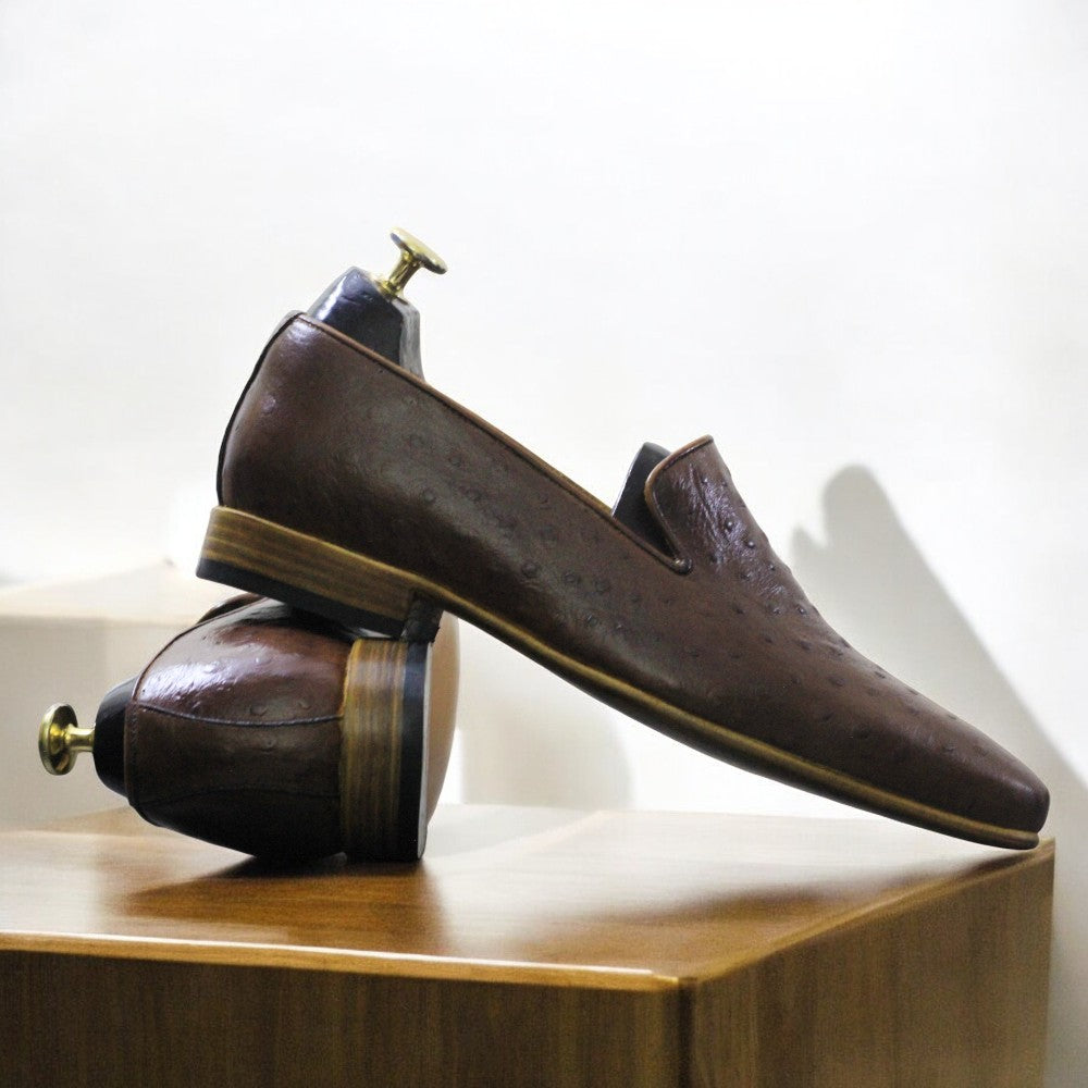 Ostrich Leather Loafers by Posh Foot Wears – Premium handcrafted shoes for luxury and comfort.