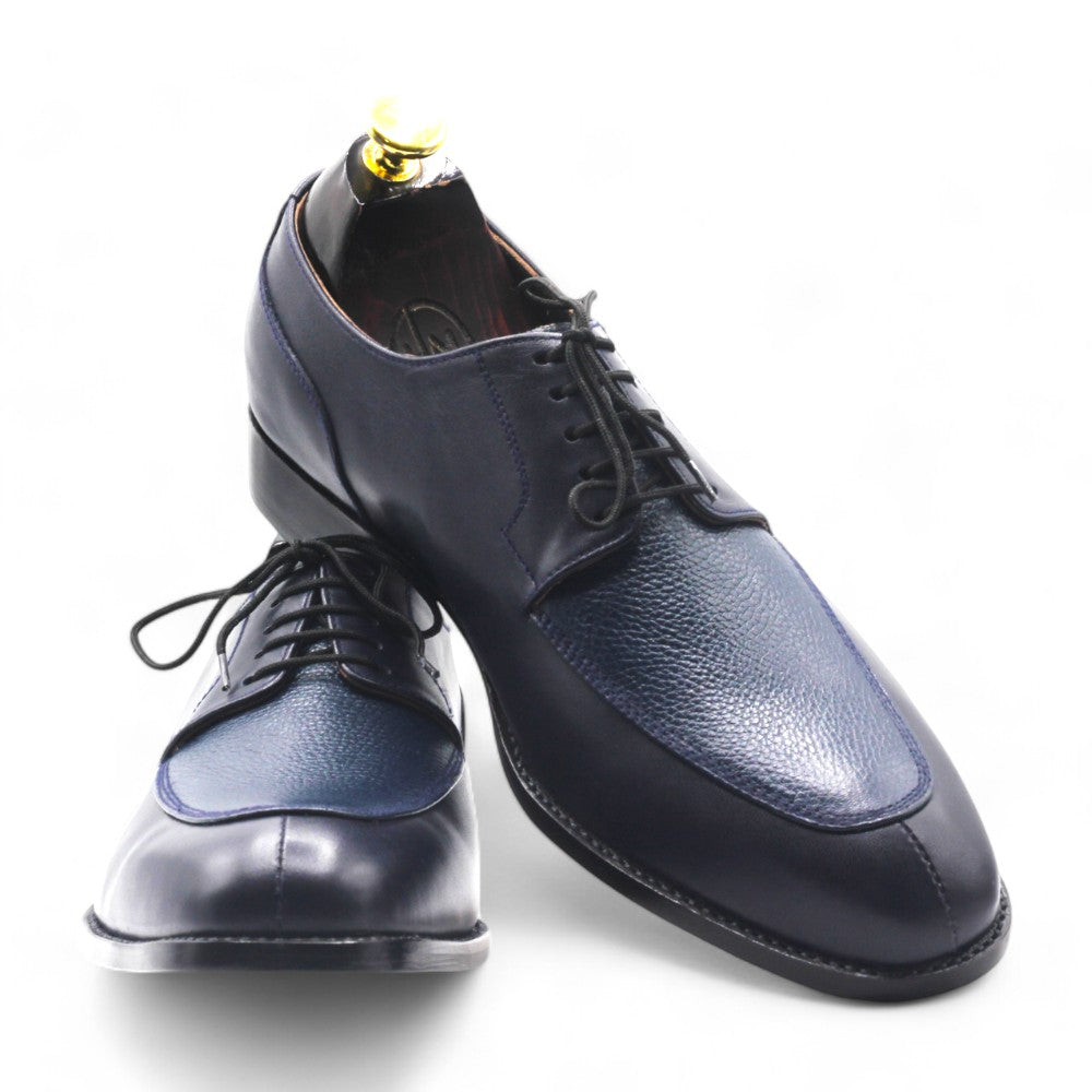 Men's Navy Blue Genuine Leather Classic Shoes | Timeless Style and Comfort