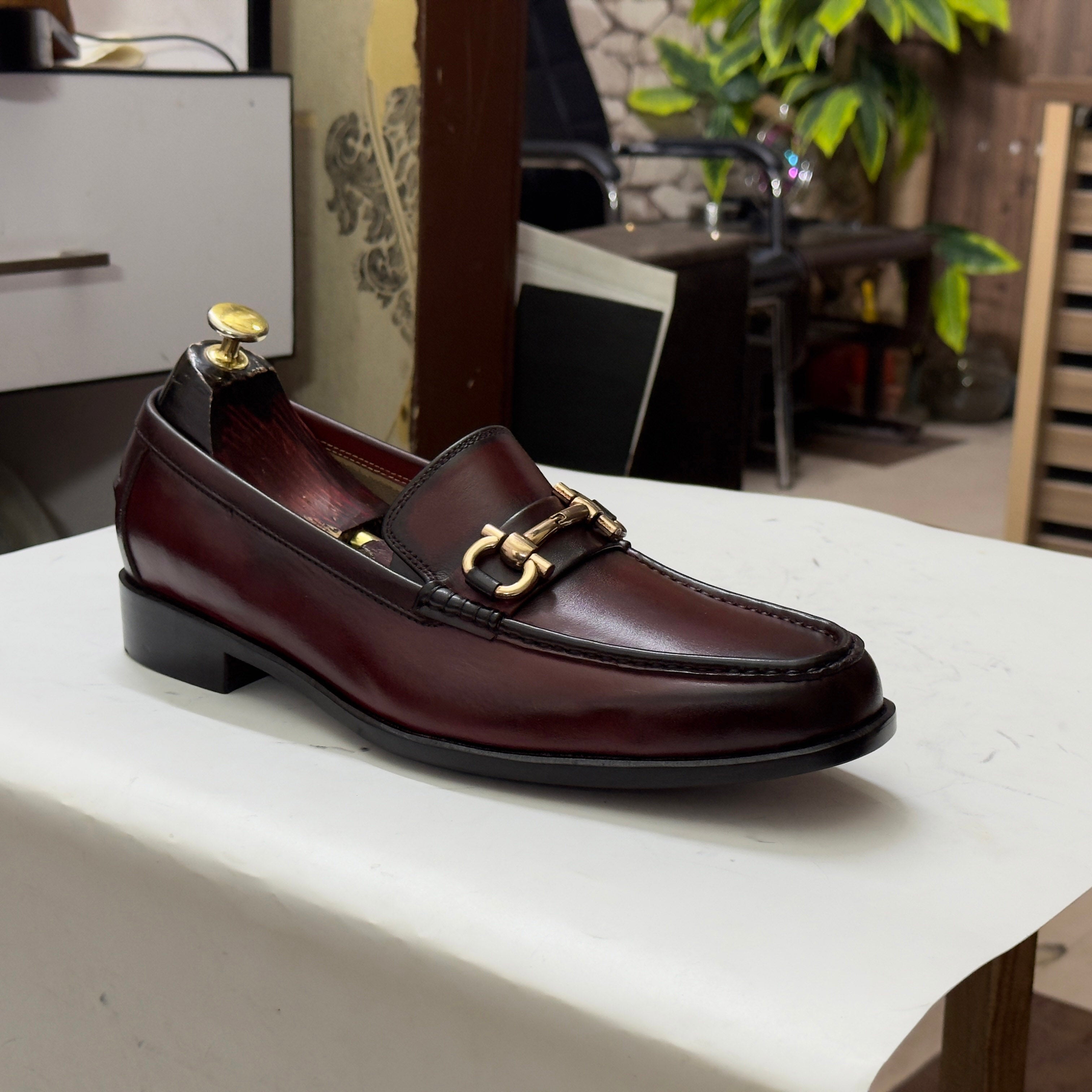 Handmade Men Brown Penny Loafers, Brown Loafers Dress Shoes