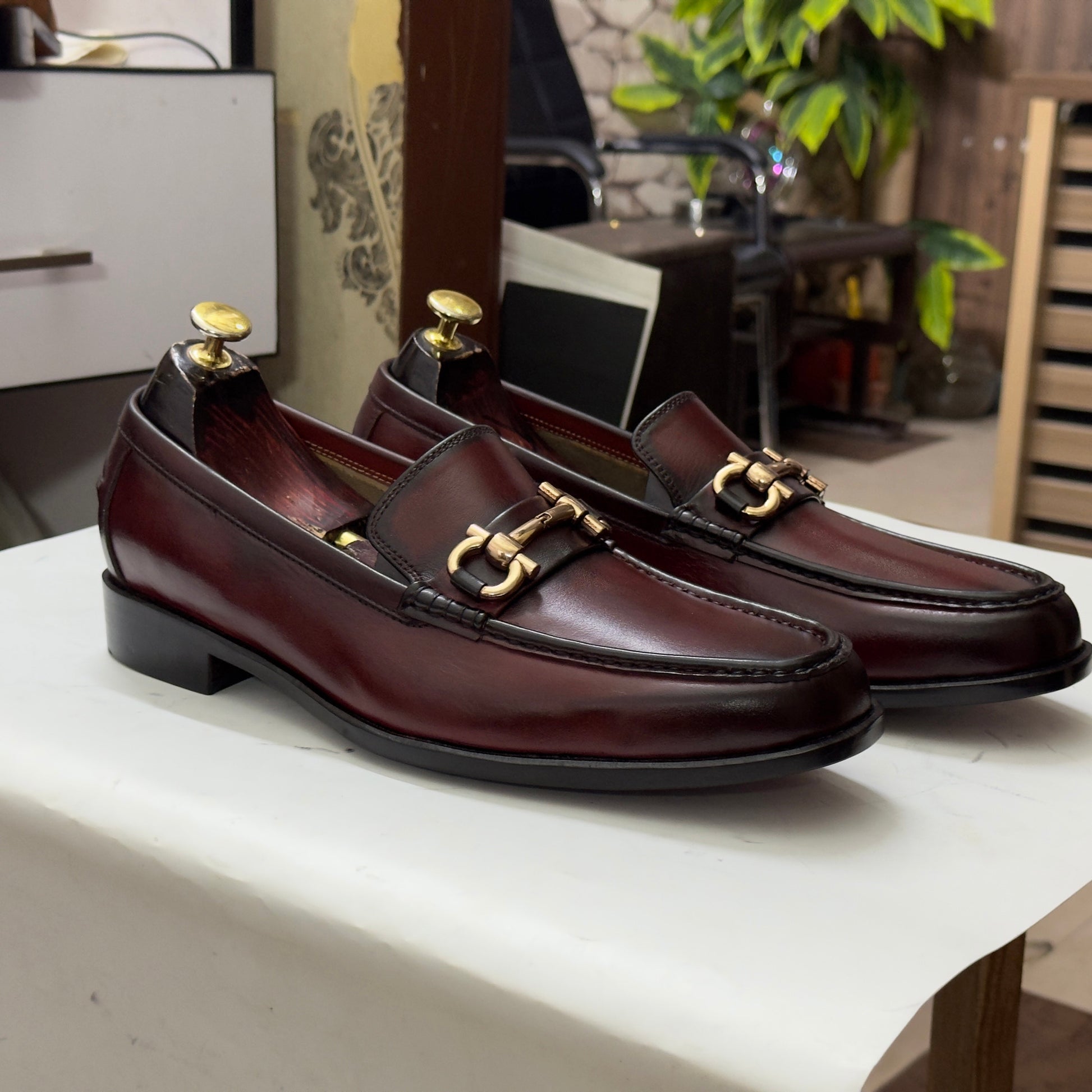 Handmade Men Brown Penny Loafers, Brown Loafers Dress Shoes