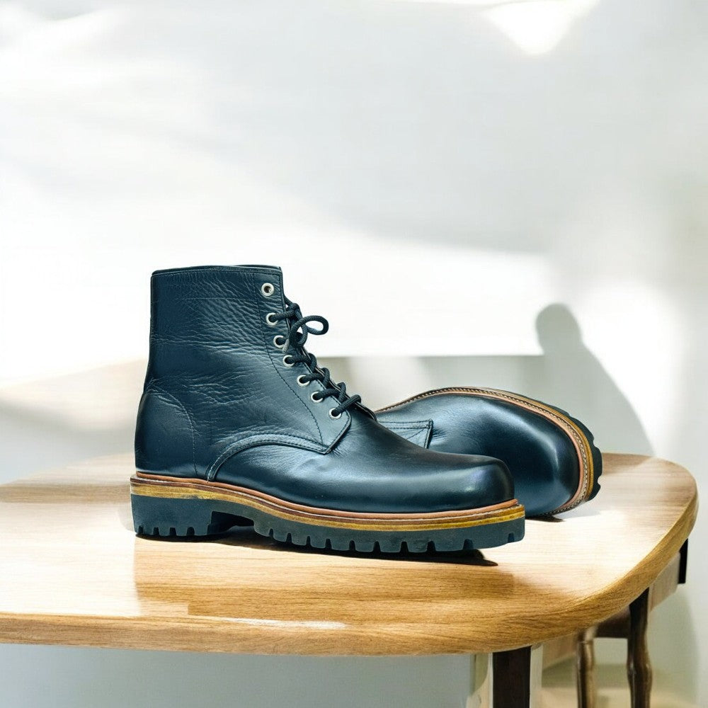 Ankle High Brown Leather Boot featuring premium leather and a classic design