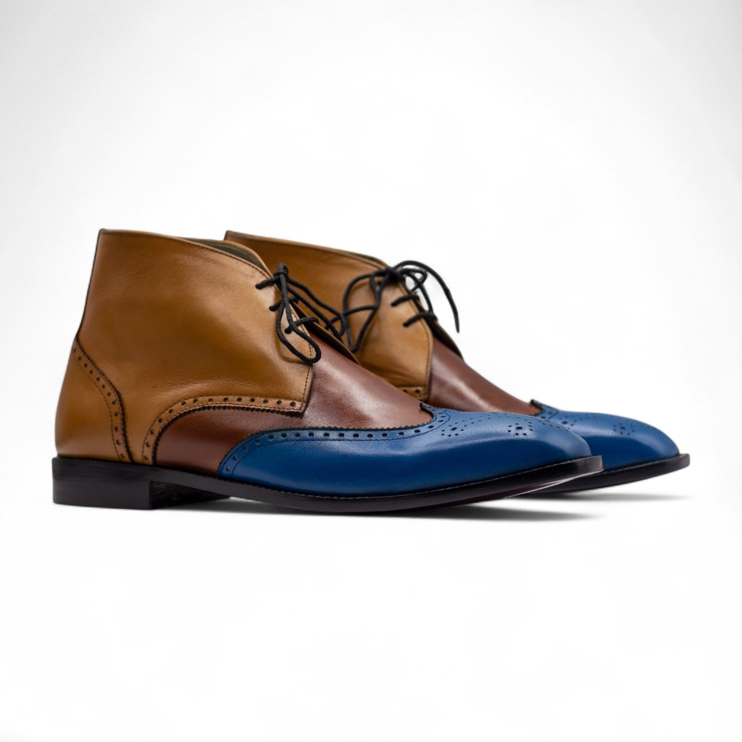 Handmade Two Tone Men's Chukka Boots - Posh Footwear