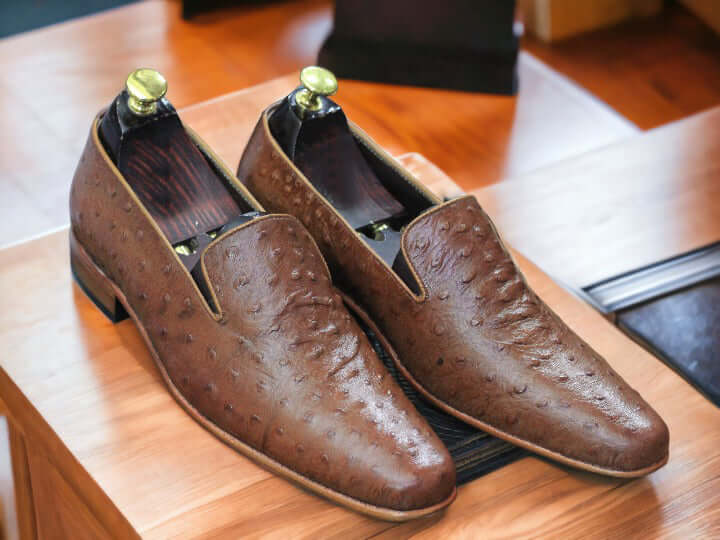 Ostrich Leather Loafers by Posh Foot Wears – Premium handcrafted shoes for luxury and comfort.