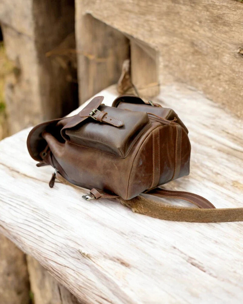 Trendy and functional leather backpack for men and women