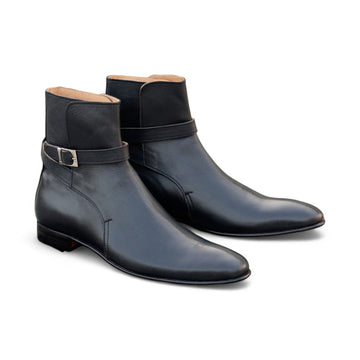 Handmade Black Leather Jodhpur Boots For Men