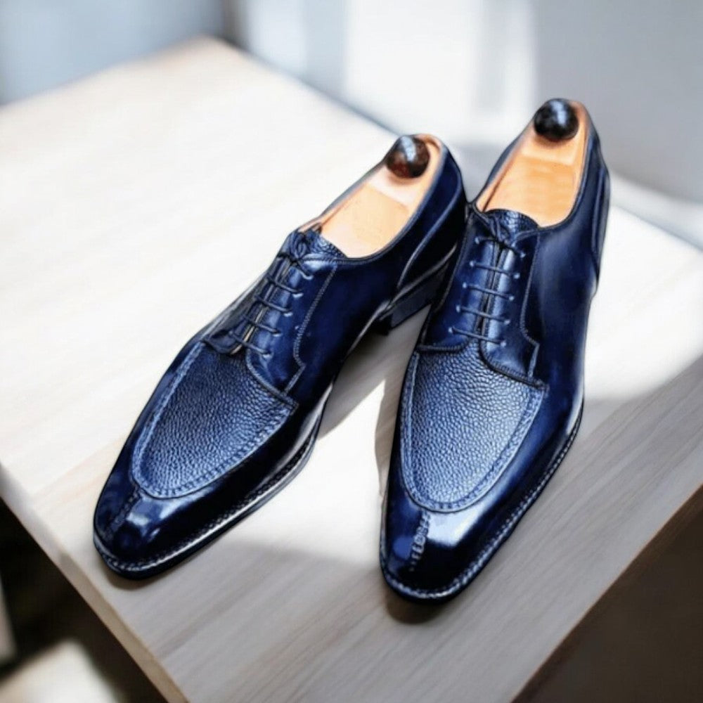 Handmade Men Navy Blue Split Toe shoes, Best Leather Shoes for Men