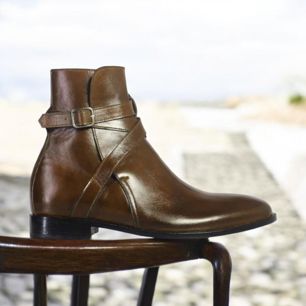 Handmade Jodhpurs Boots, Leather Buckle Boots For Men's - Posh Footwear
