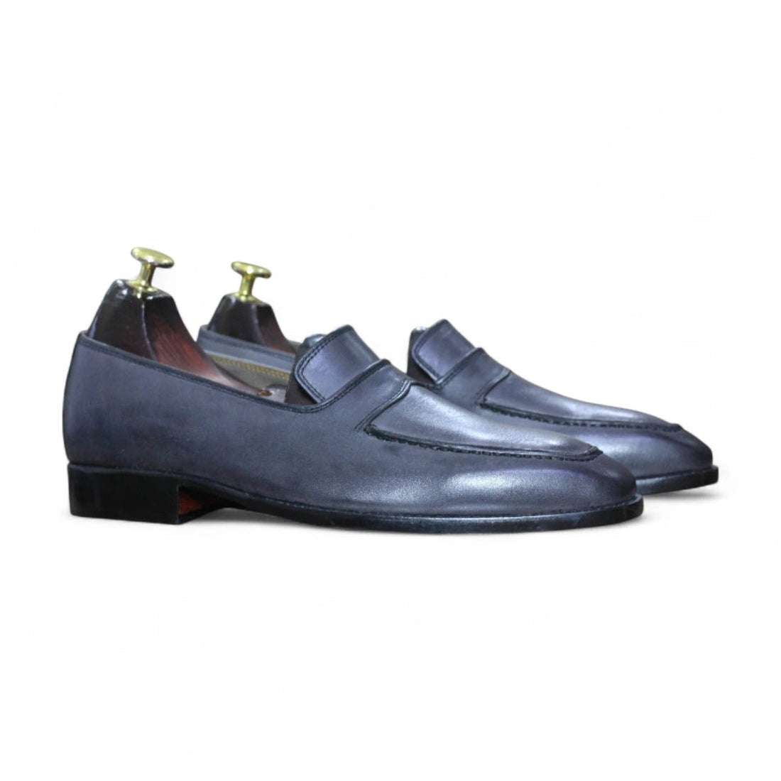 Soft leather lining inside men’s moccasins

