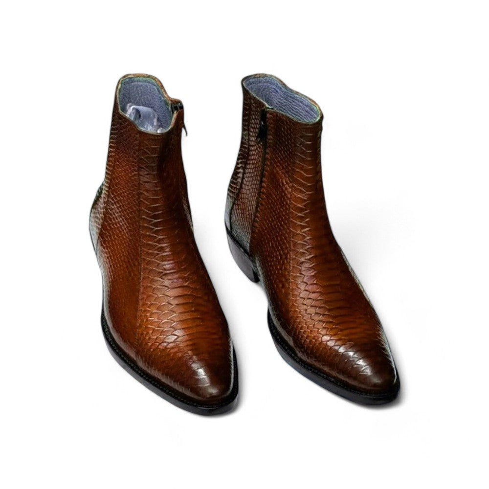 Premium Python Ankle Boots | Exotic & Stylish Footwear | Posh Footwears - Posh Footwear 