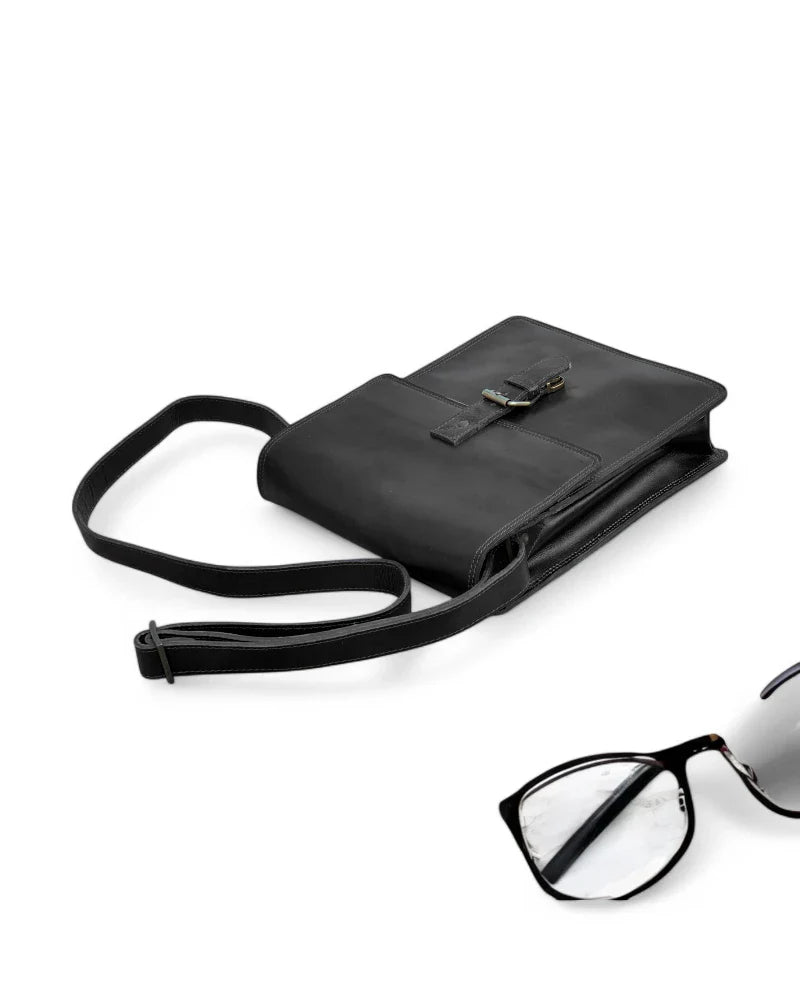 Black Leather Satchel For Mens