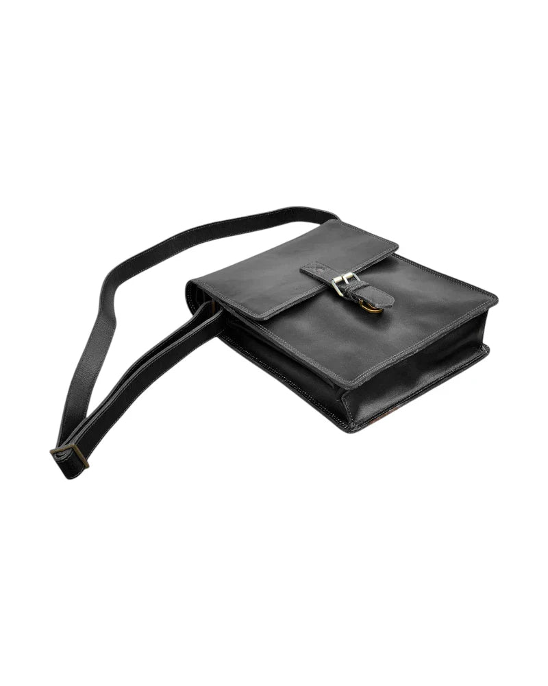 black leathe bag view satchil laptop abg