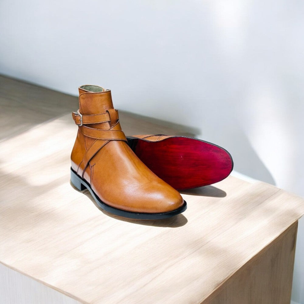 Men's Brown Jodhpur Ankle Boots | Stylish Leather Footwear - Posh Footwear