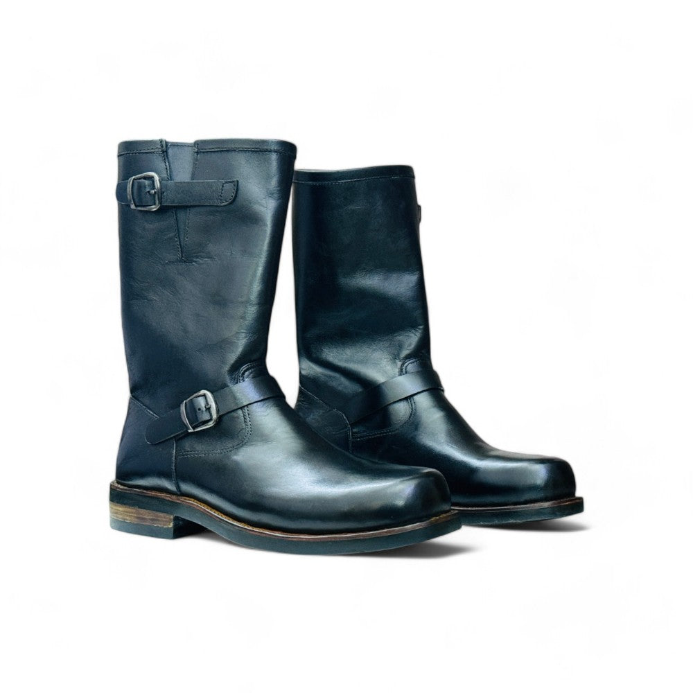Men Handmade Black Grey Button Boots – Timeless Elegance & Comfort