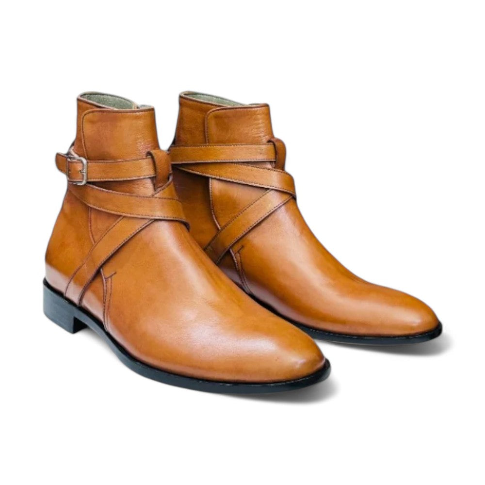 Men's Brown Jodhpur Ankle Boots | Stylish Leather Footwear - Posh Footwear