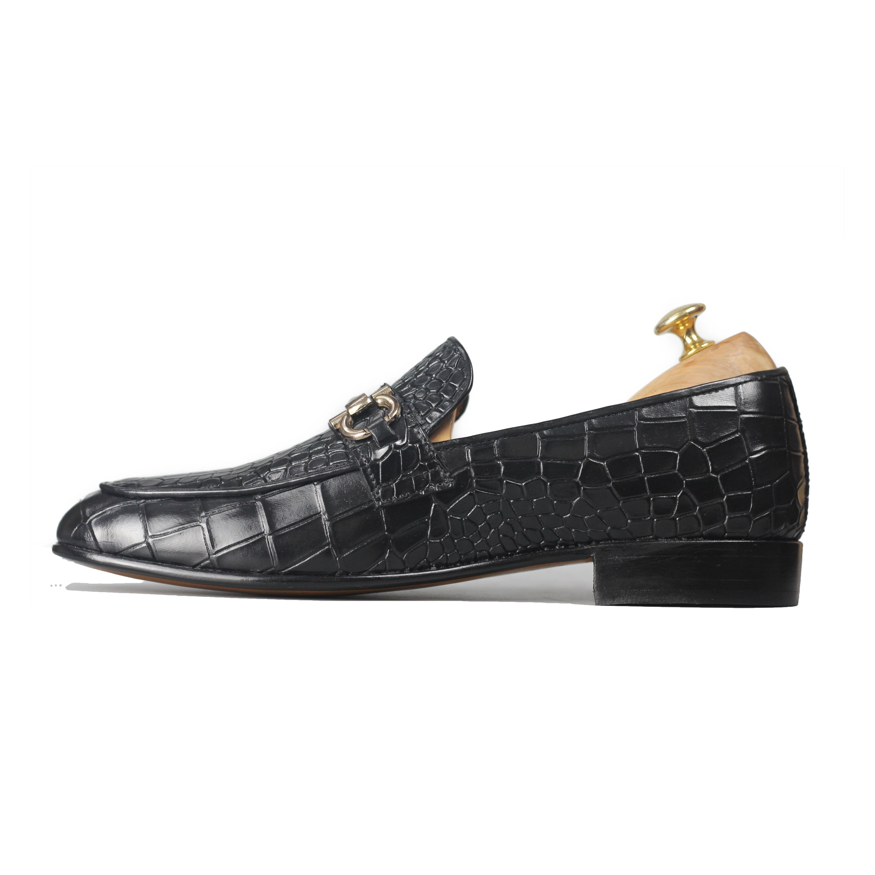 Blue Buckle Alligator Loafers: A Statement of Luxury and Style - Posh Footwears | Customize premium leather handmade bags, wallet, shoes