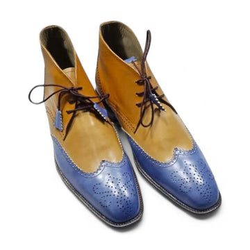 Handmade Two Tone Men's Chukka Boots