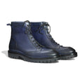 Stylish navy blue boots with durable design, perfect for versatile casual and formal wear.