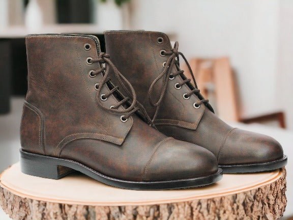 Handmade Brown Color Leather Boots For Men, Chukka Ankle Boots For Men's - Posh Footwear