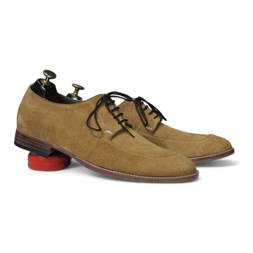 Handmade Derby Suede Lace Up Shoes | Stylish Beige Suede Shoes for Men - Posh Footwear