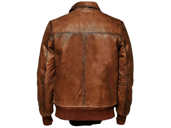 Handmade Distressed Leather Men's Brown Bomber Leather Jacket - Posh FootwearMen jacket