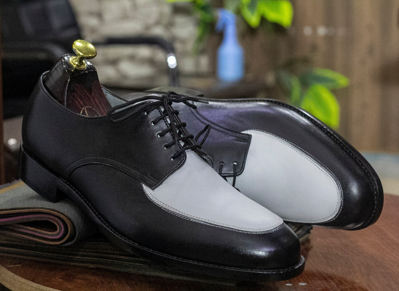 Handmade Genuine Cow - Hide Leather & Suede De\rby Shoes For Men, Dress Formal Lace Shoes For Mens - Posh Footwear