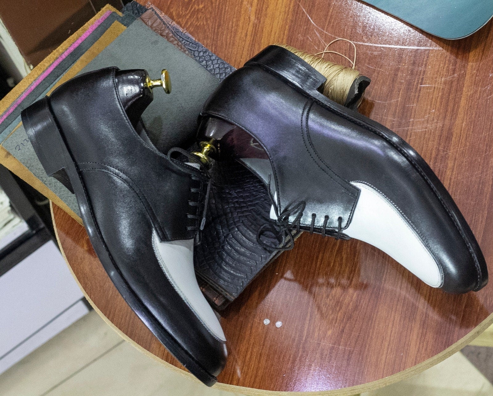 Handmade Genuine Cow - Hide Leather & Suede De\rby Shoes For Men, Dress Formal Lace Shoes For Mens - Posh Footwear