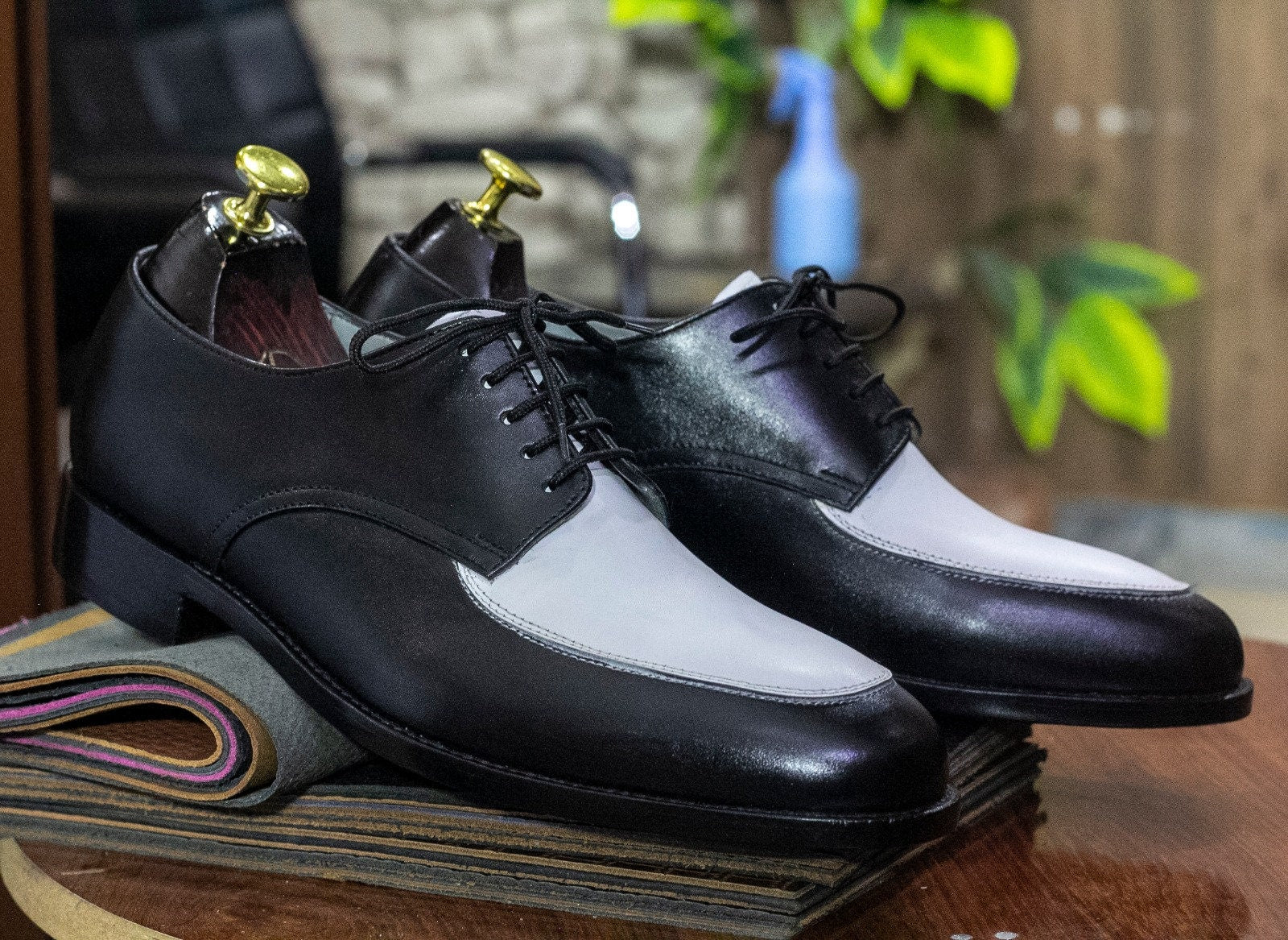 Handmade Genuine Cow - Hide Leather & Suede De\rby Shoes For Men, Dress Formal Lace Shoes For Mens - Posh Footwear